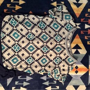 Xhilaration Blue and Black Patterned Top